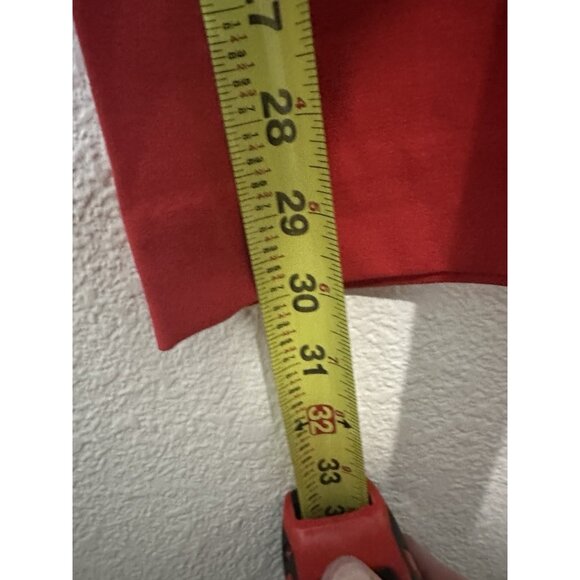 NY&C 7th Design Straight Leg Stretch Waist Red Work Pants Size 6 - Picture 7 of 10